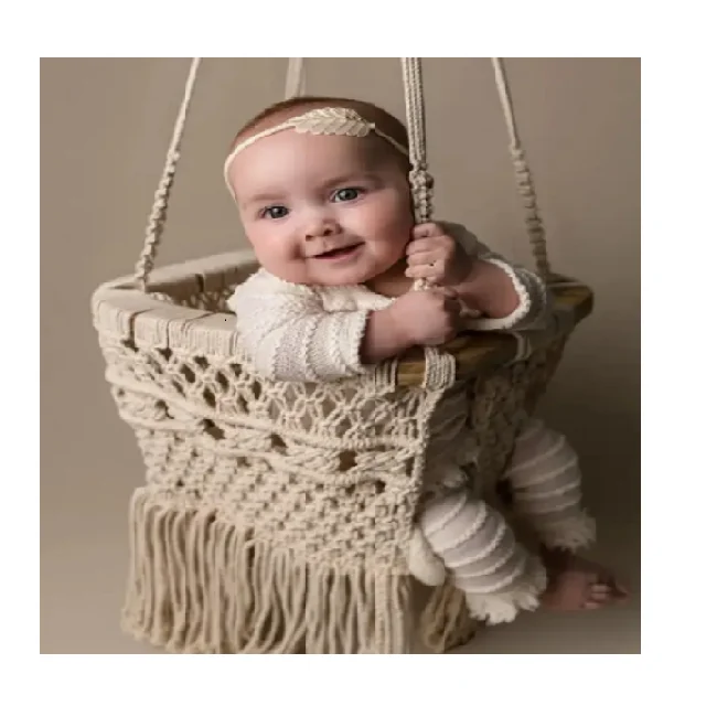 Luxury Design  Wholesale Handmade Macrame Baby Swing Chair Cotton Rope Hammock Chair Swing At Market Price