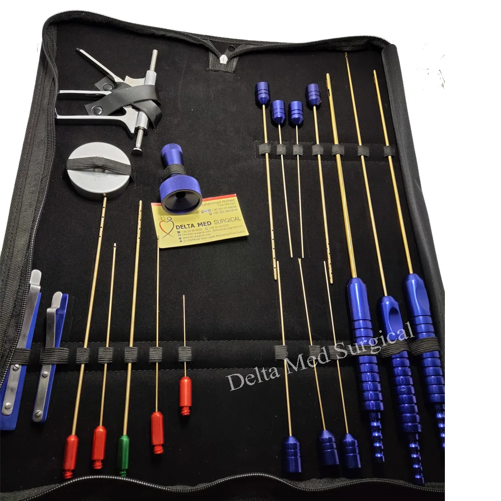 Liposuction Cannulas Set Of ( 125 Pcs Cannulas With Different Type & Size And 5pcs Stop Lock For Syringes for