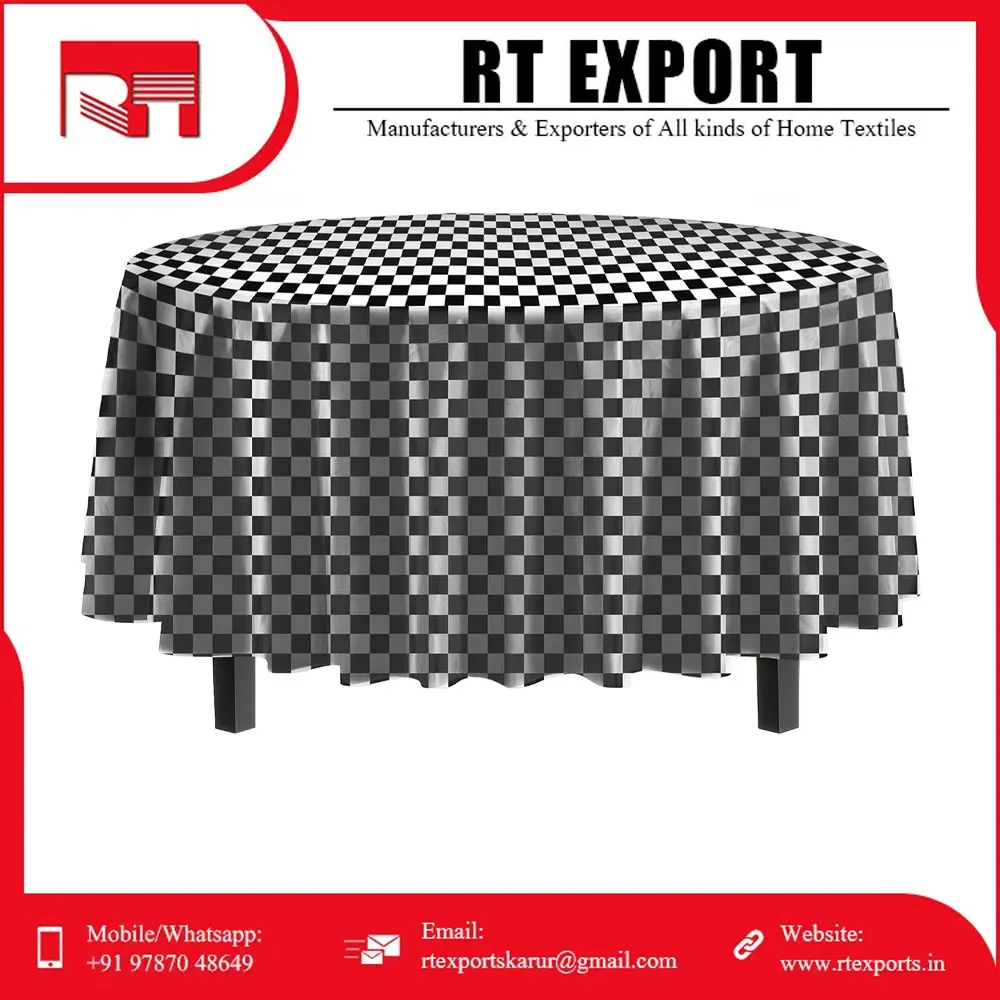 Indian Supplier Modern Design Embroidered Pure Cotton Customized Print Hotel Restaurant Dining Tablecloths with Custom Logo
