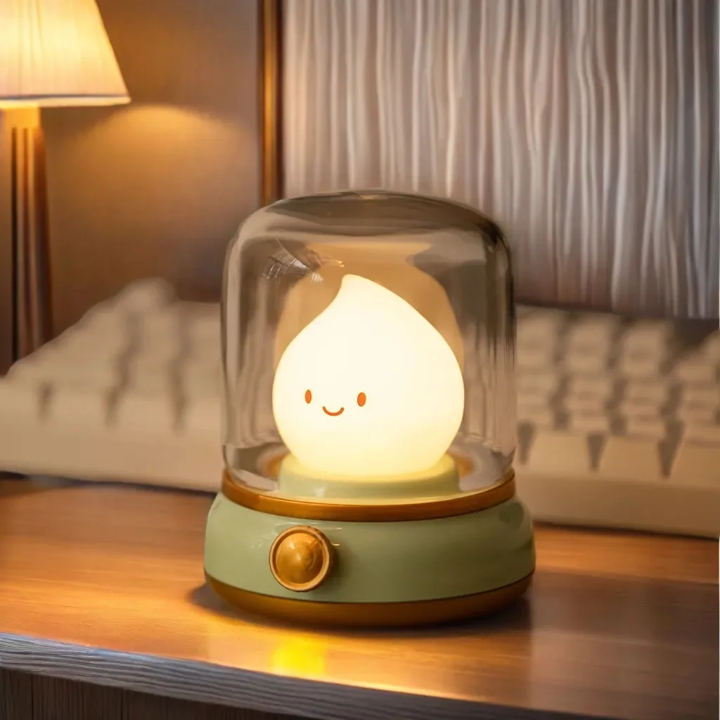 Customized Modern Retro LED Night Light Bedroom Adjustable Lightness-Changing Sensor Touch Control USB Rechargeable New