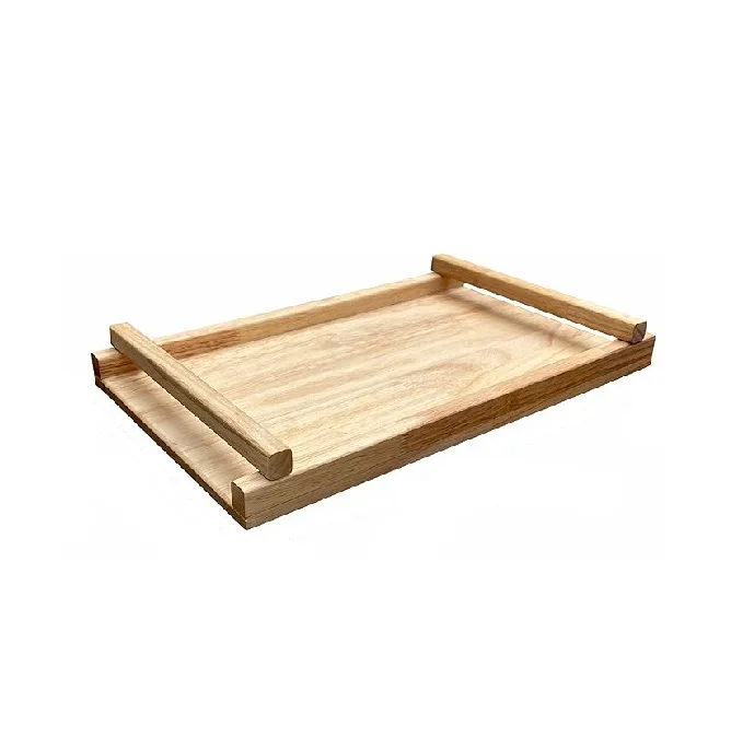 Top Quality Decorative Wooden Tray With Durable Handle Rectangle Shape Ideal for Home Hotels & Dining Table At Low Price