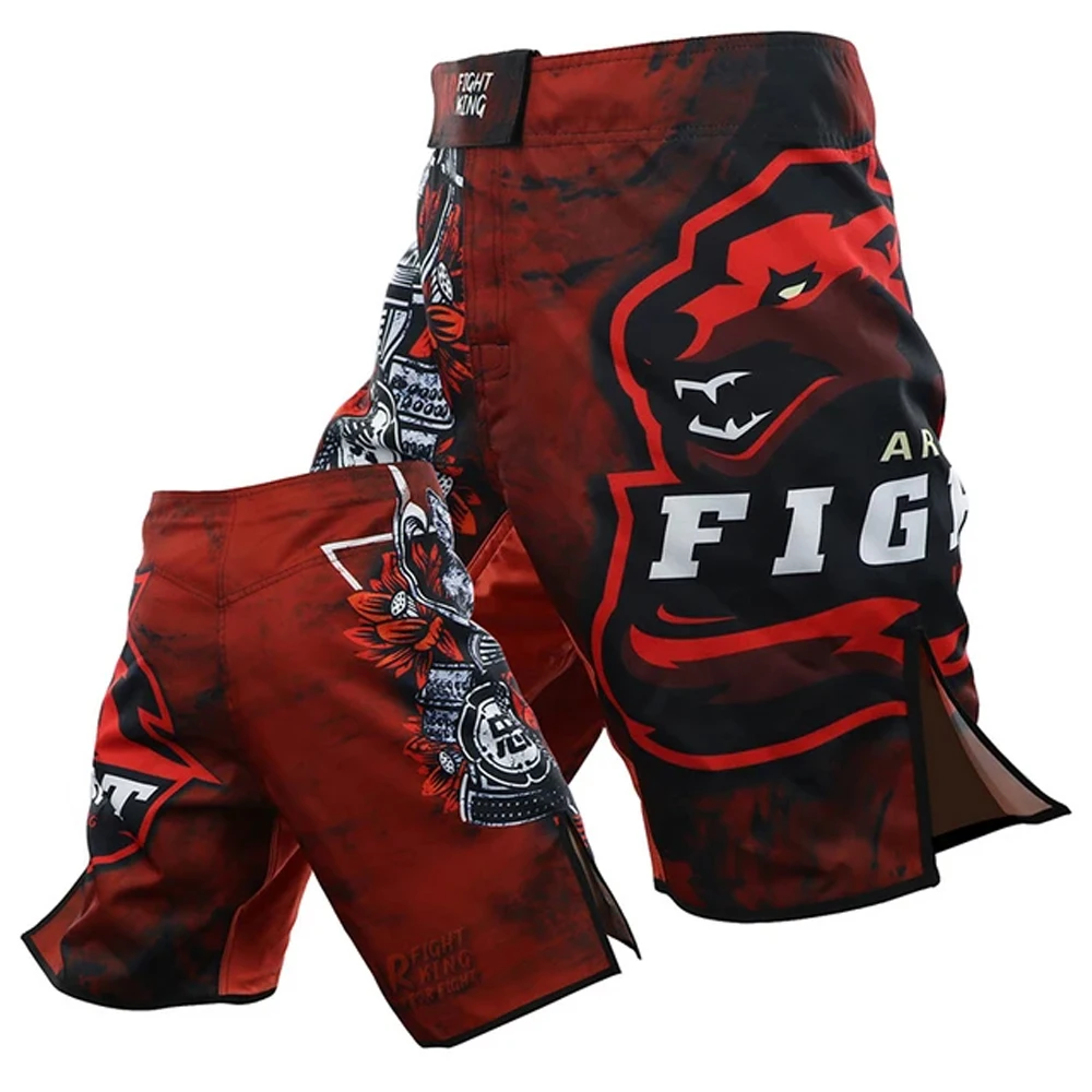 Быстросохнущие мужские шорты MMA Fight с полиэстеровыми шортами BJJ илами и индивидуальным размером брендингом