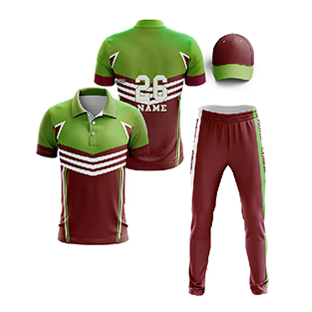 2024 High Quality Customized Cricket Sports Uniform Set Wholesale Team Wear at an Price Including Cricket Balls