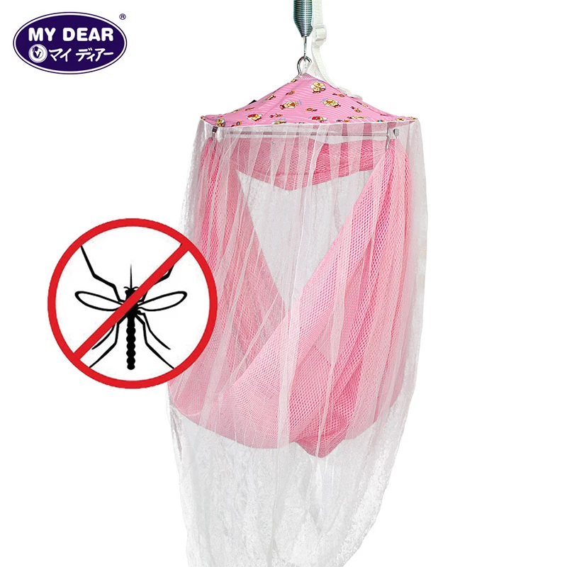Top-grade MY DEAR Epoxy Spring Cot Set with Auto Cradle, Net & Mosquito Net Gives Baby A Cozy Environment