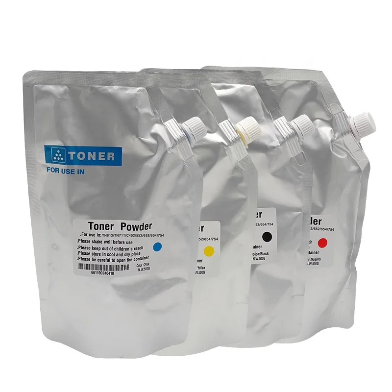 TN613/TN711/Bizhub C452/ C552/ C652/ C654/ C754 Toner Powder Japan Compatible Powder CYKM Color Toner