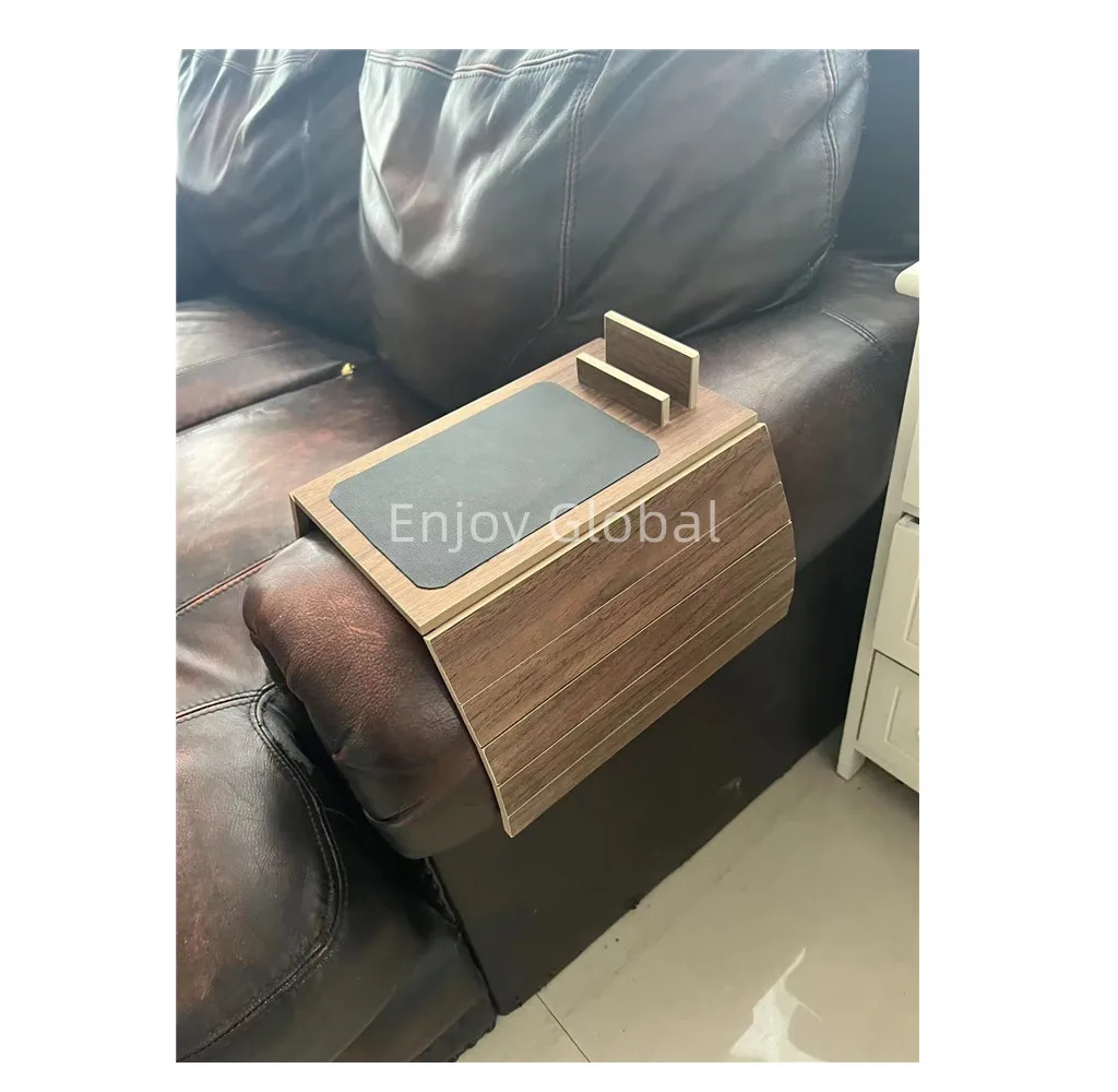 Eco-friendly Bamboo Wood Sofa Arm Tray for Couch Flexible Sofa Tray Couch arm Table Perfect for Drinks Snacks Remote