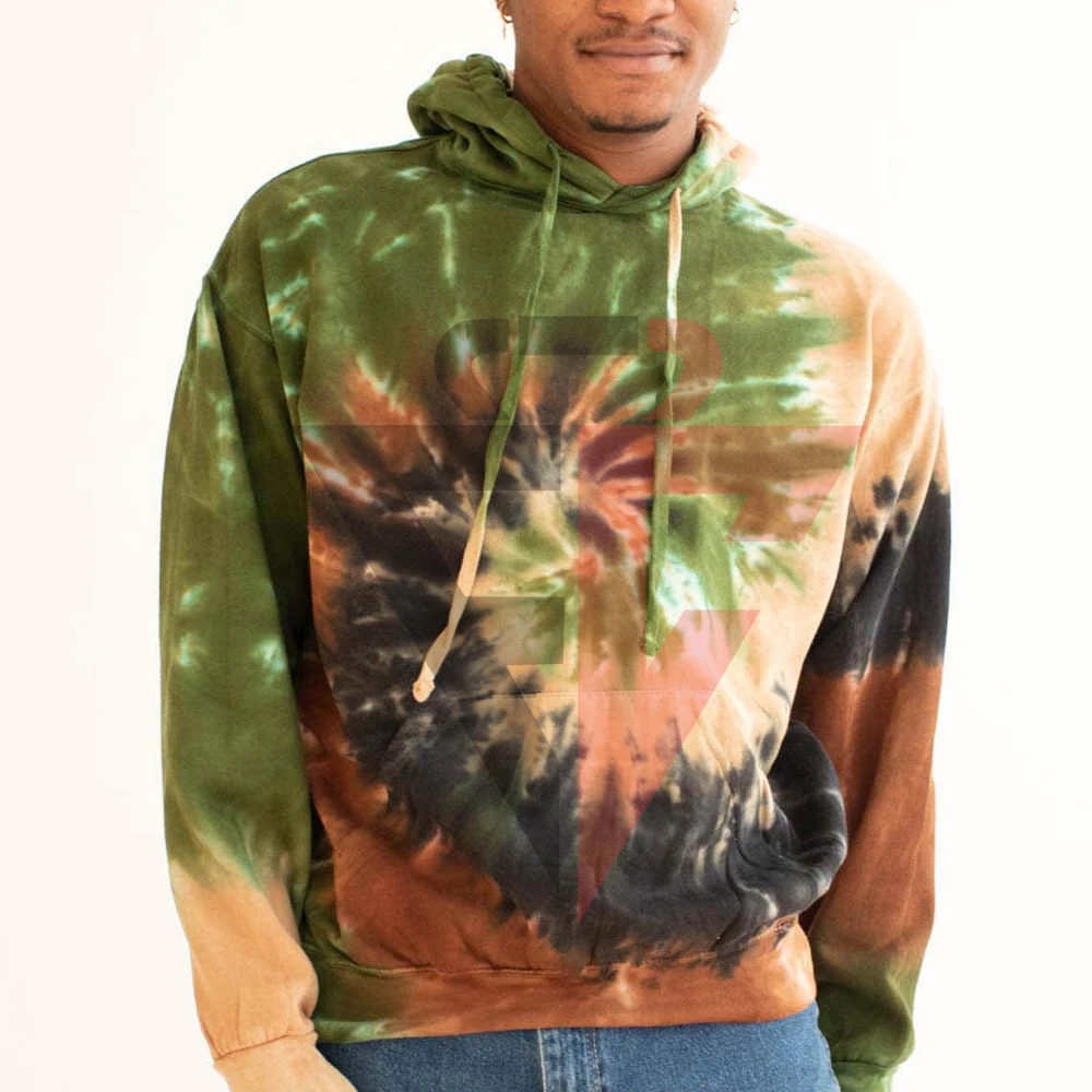 High Quality Oversized Custom Screen Print Tie Dye Heavy Weight Men Hoodie / Streetwear Basic Hoodie