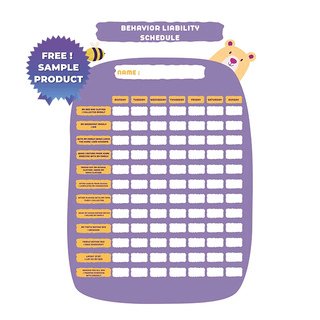 Dry Erase Behavior Responsibility Chart for Children-2 Reusable Durable Polystyrene Material Holds The Surface With Static