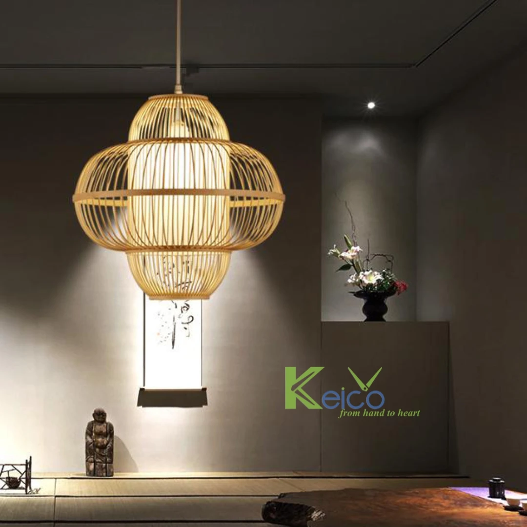 Best selling 2023 2024 high quality hand woven handmade natural bamboo lighting decor pendant hanging for home restaurant