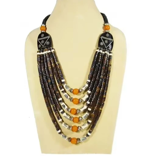 Tribal Fusion Multicolor Seed Beads Necklace with Earrings Bohemian Festival Jewelryby zh traders