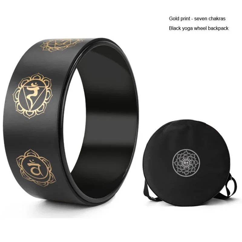 PU Yoga Wheel Mandala Printed Pilates Wheels Spine Stretch Back Roller Massage Wheel For Home Fitness Yoga Props Accessories