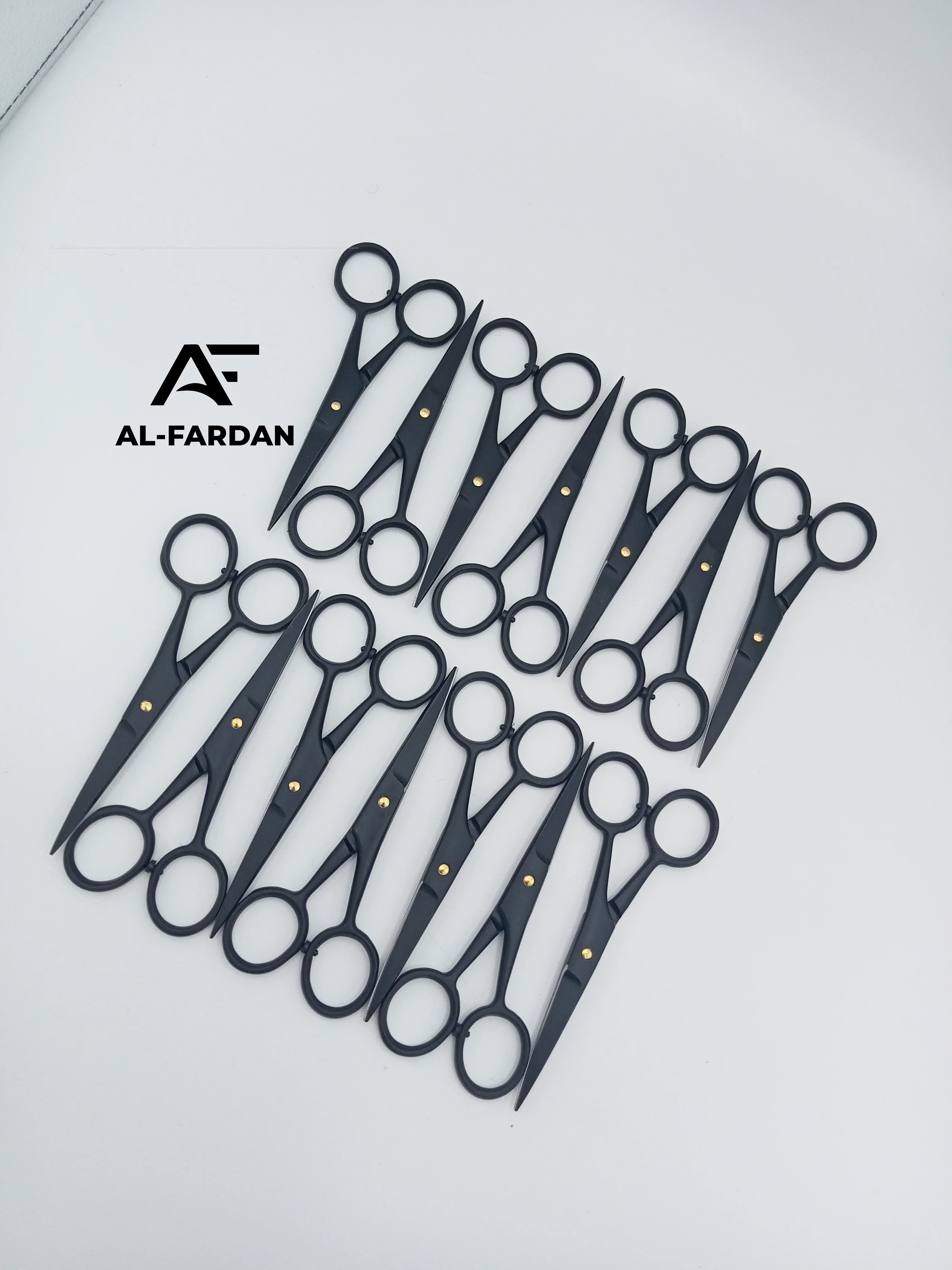 Professional Black Matte Color Solid Stainless Steel Manicure Cuticle Scissors Curved Sharp Tip Eyelash Eyebrow Scissors