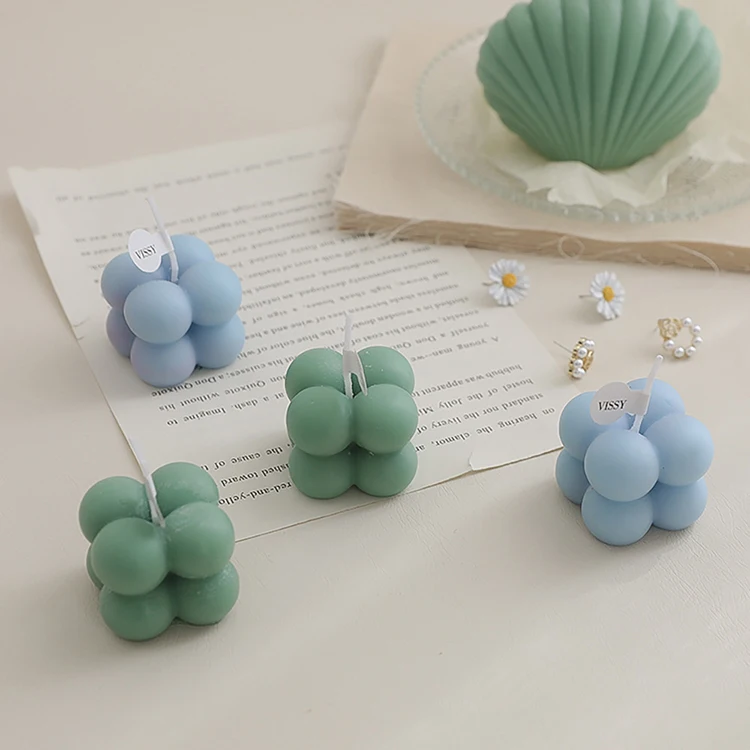INS Custom Cute Mini Bubble Candles Ball Shape Candles Colourful Scented Bubble Cube Candles