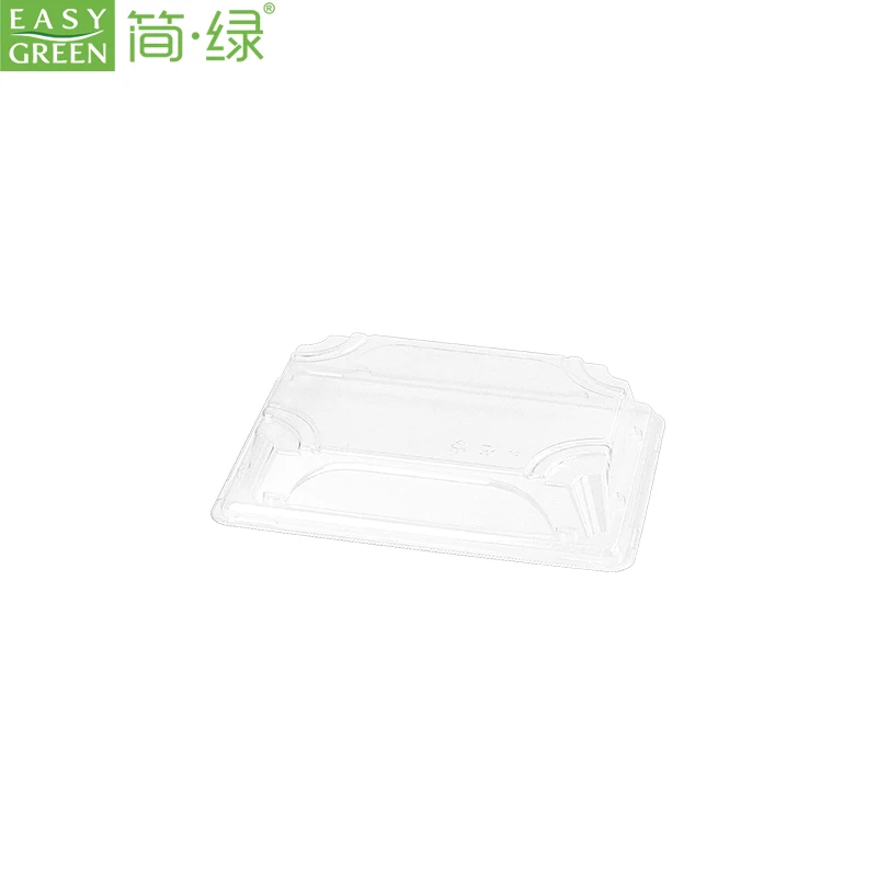 Plastic Sushi Tray with Clear Lid, Disposable Sushi Plate, Recyclable To Go Boxes for Sushi, Cookie, Fruits, Pastry, Desserts