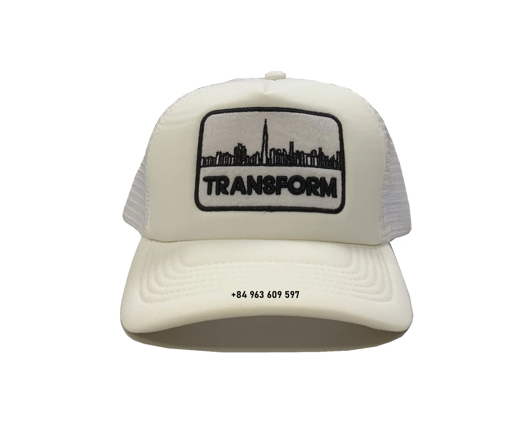 Custom Trucker Foam Hat Unisex Puff Dad Hat Embroidery on Felt Patch Snapback Caps Vietnam Promotional Brand Hats