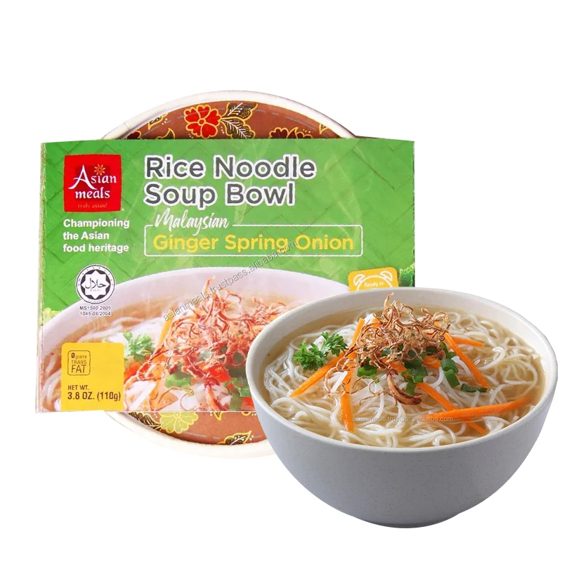 Wholesale High Quality Ginger Spring Onion Rice Noodle Soup Bowl with Flavour Notes and Aromatic Springy Noodles