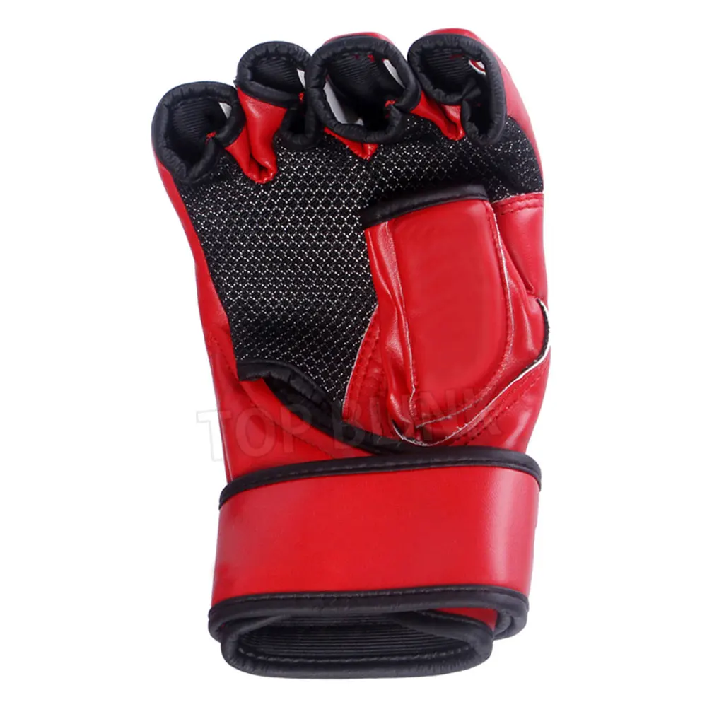 Wholesale Muay Thai MMA Half Finger Gloves Boxing Gloves Real Cowhide Leather MMA Gloves Youth