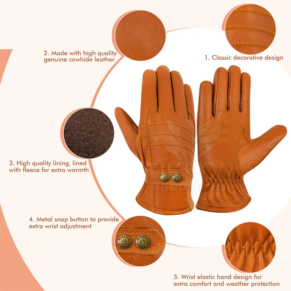 Top Selling Leather Gloves Design Your Custom Logo Leather Gloves Casual Wear Leather Gloves