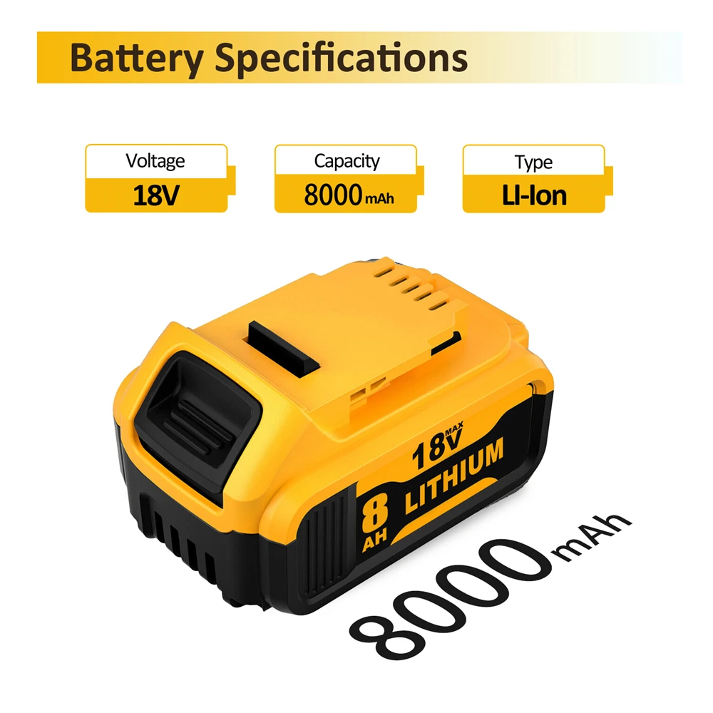 Сменный Аккумулятор для дрели Dewalt 18 В 20 5.5Ah 6.0Ah 8.0Ah 9.0Ah 12.0Ah перезаряжаемый литий-ионный аккумулятор электроинструмента
