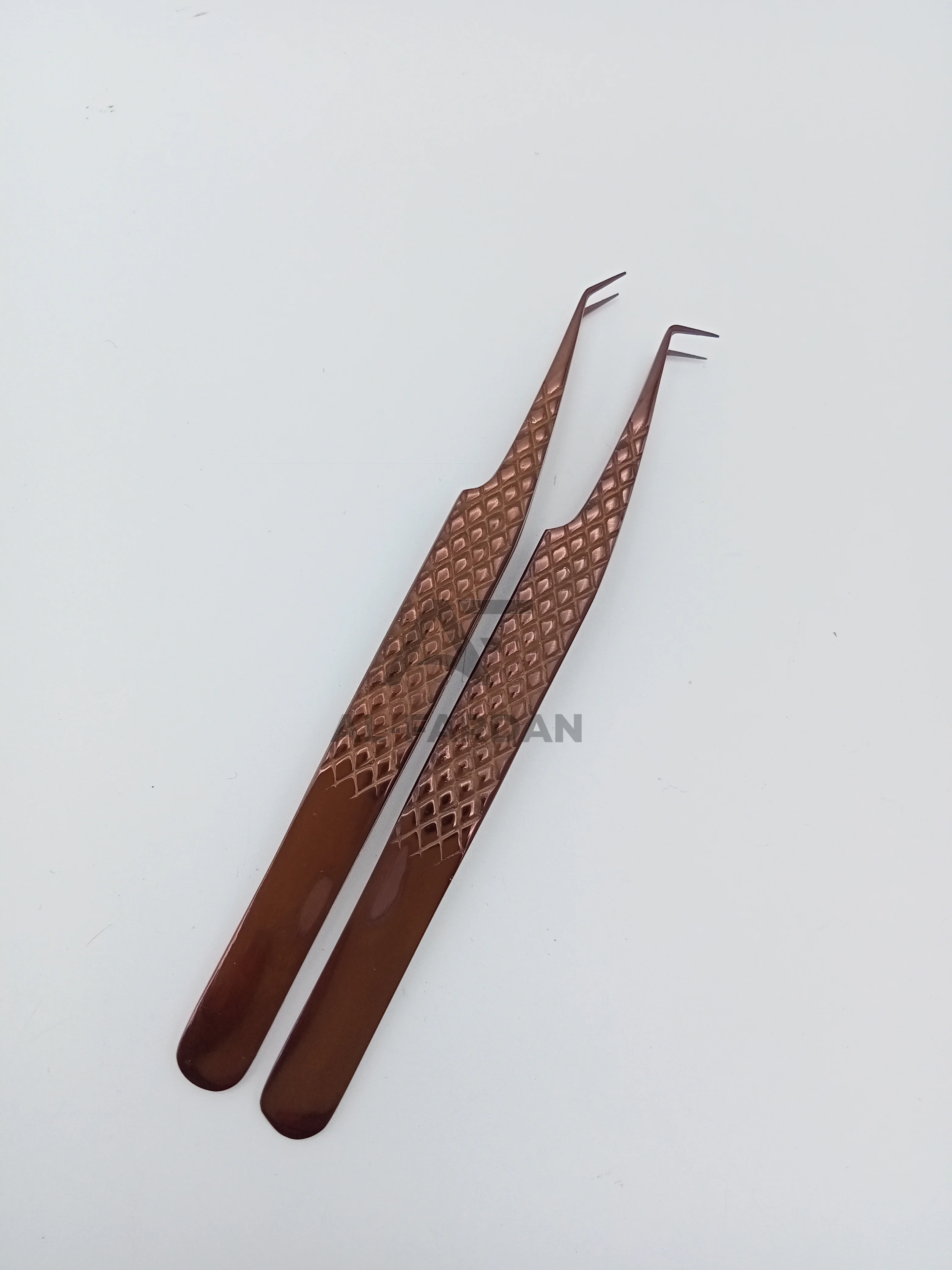 45 And 90 Degree Eyelash Extension Tweezers Rose Gold Plasma Color Plastic Stands For Lashes Tweezers Diamond Grip