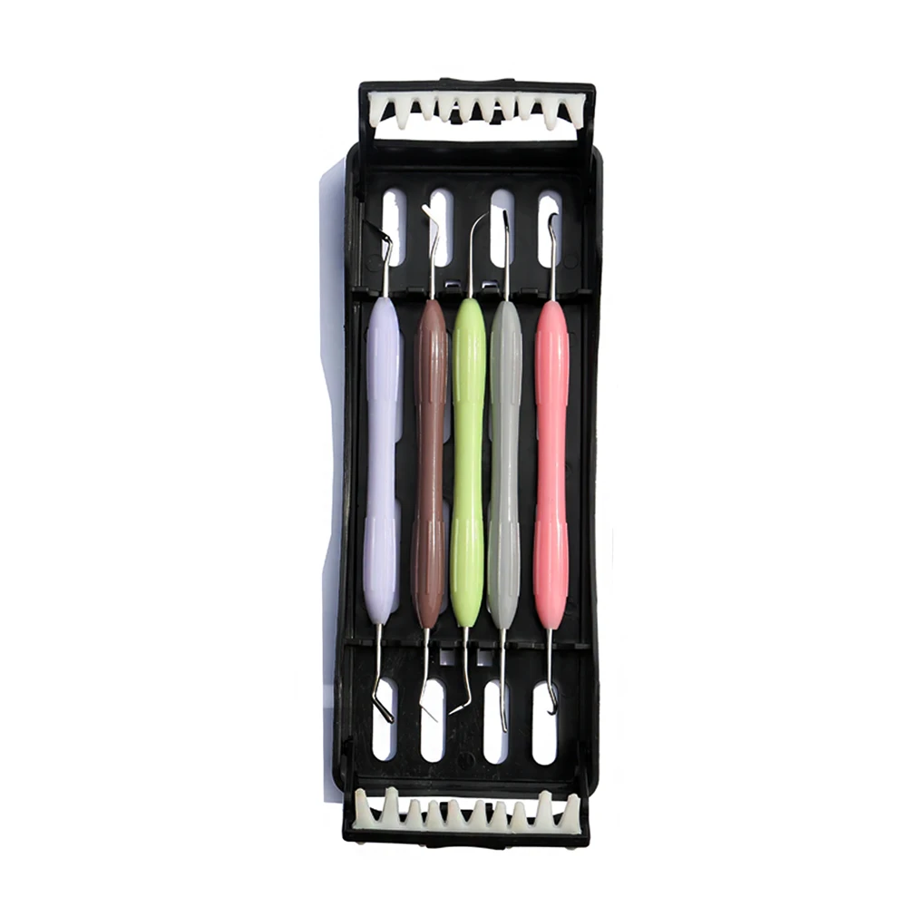 Hot product Dental Composite Filling Instrument Set Of 5 Pcs For Resin Aesthetic Solo Posterior Anterior Silicon handle