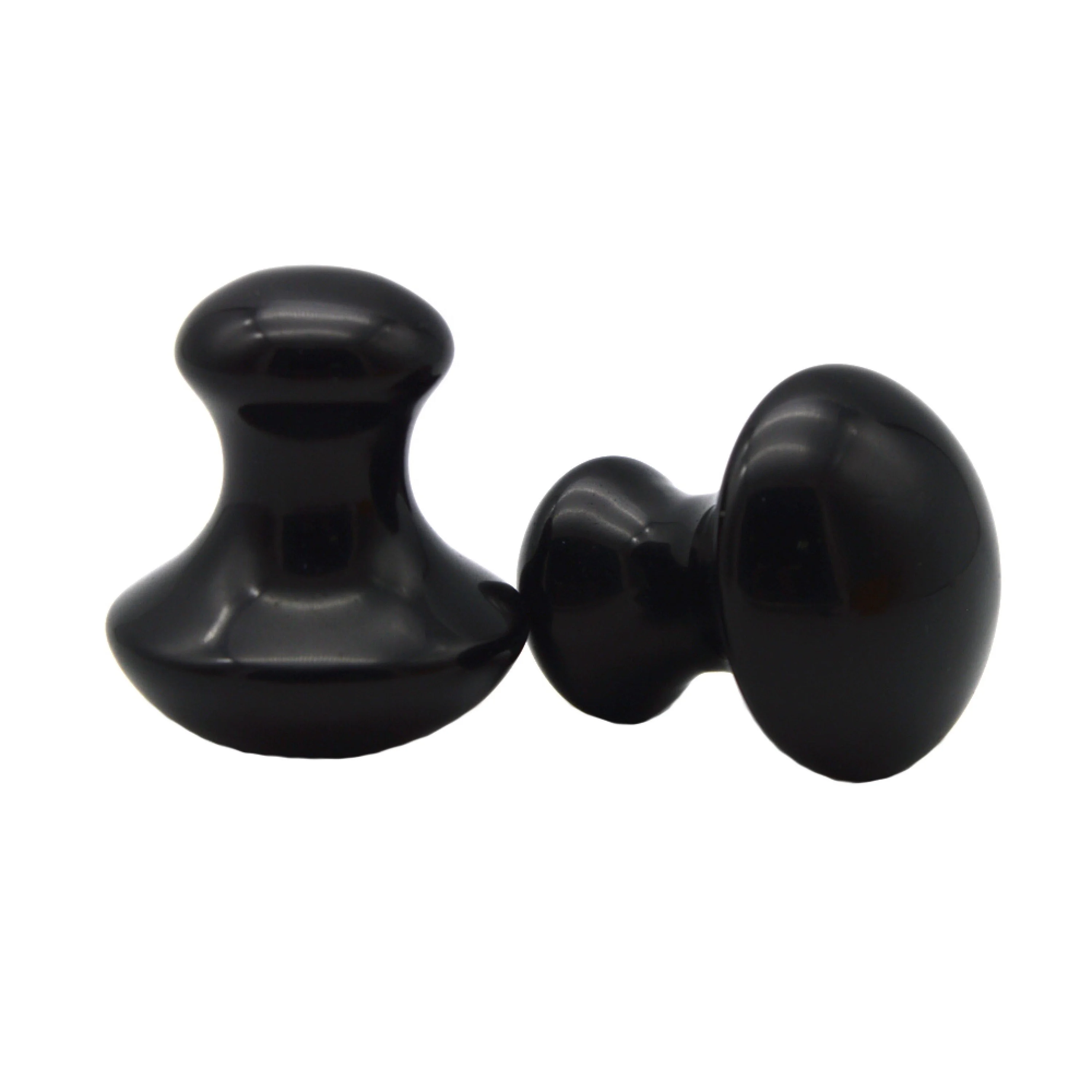 Natural Gemstone Black Obsidian Guasha Mushroom Facial Massager Kit Mushroom Shaped Jade Guasha Massage Set Face Massage