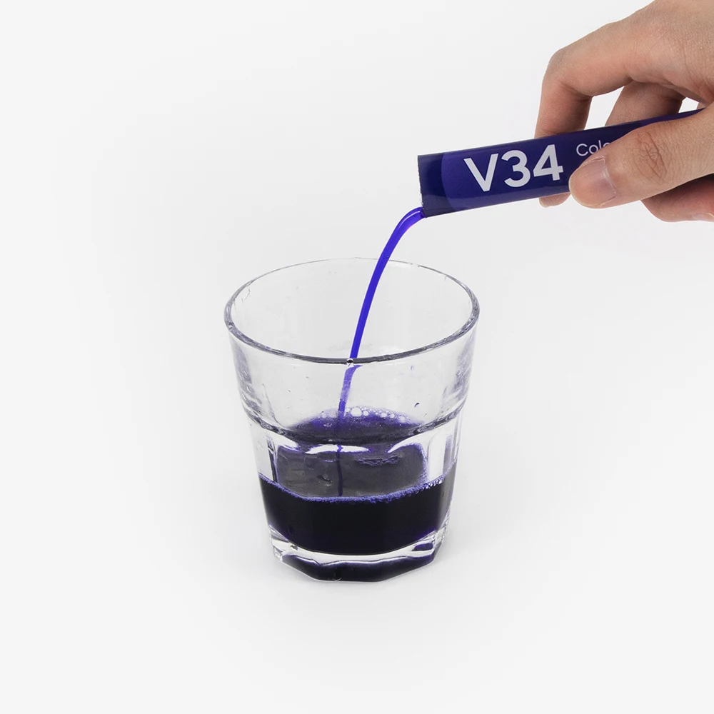 Hot Selling Premium V34 Colour Corrector Mouthwash Purple Liquid Mouthwash Pulling Packet For Fresh Breath