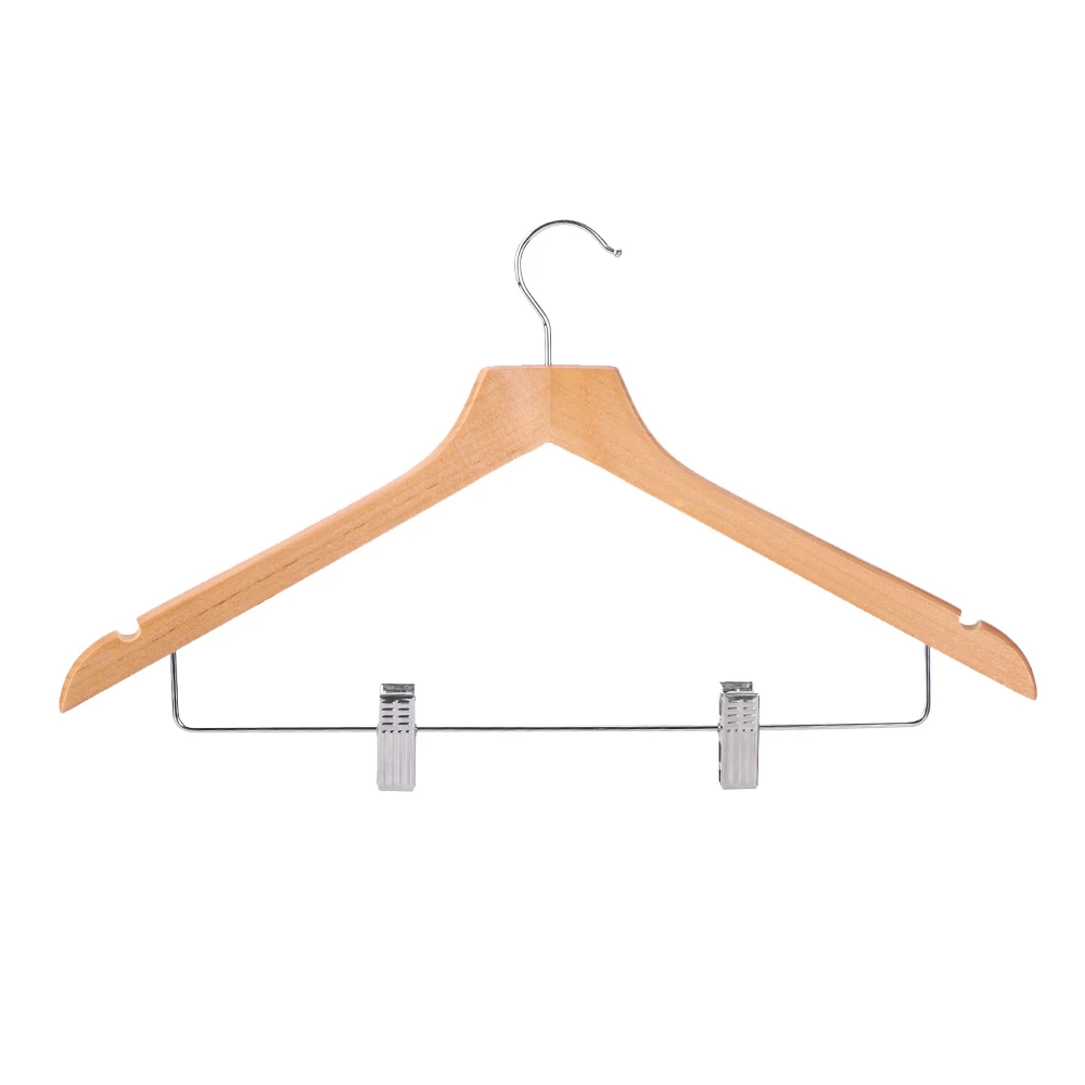 Качественные деревянные вешалки для штанов и костюмов по цене с зажимами