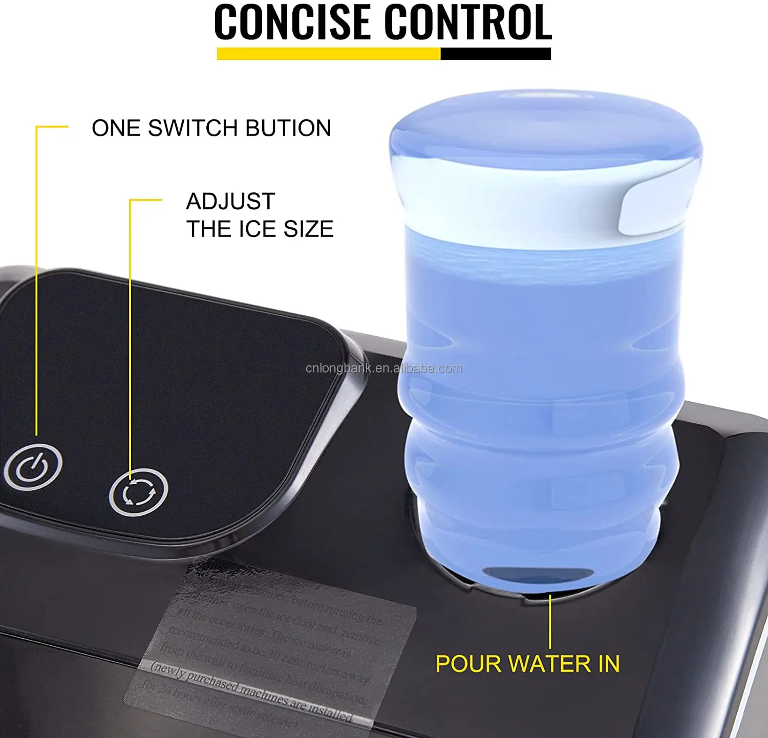 Ice Maker, Freestanding Nugget Ice Maker 26lbs/24h