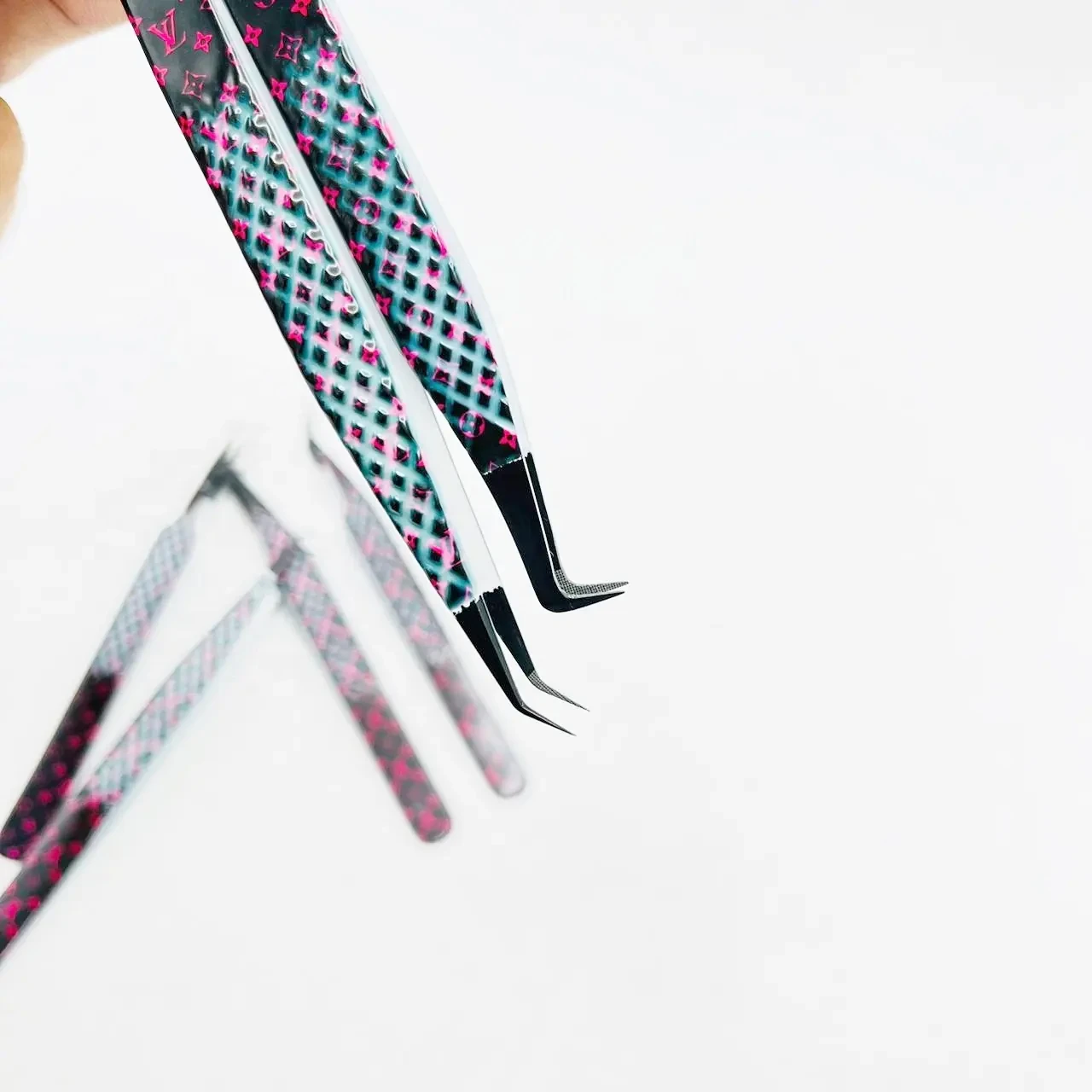 Eyelash Tweezers Eyelash Extension Volume Lash Tweezers Fiber Tip Eyelash Tweezers In Stainless Steel