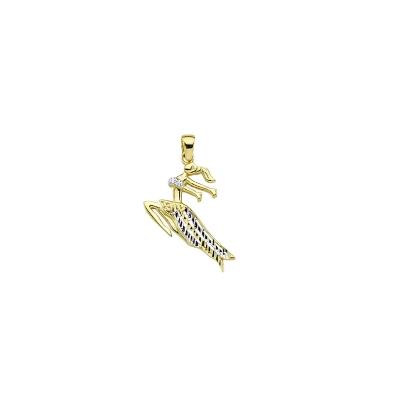 14K Solid Gold Dancer Pendant Necklace Ballerina Charm Necklace  Fine Jewellery for Women Made in Turkey