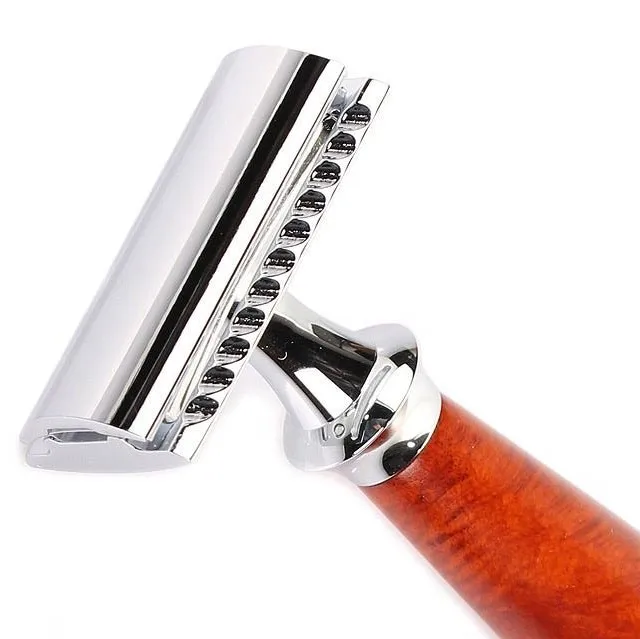 Spolo High Quality Wooden Handle Shaving Razor Double Edge Blade Safety Razor for Male Household Beard Care
