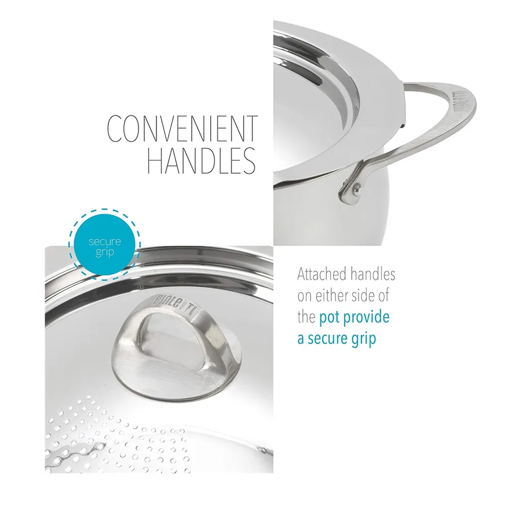 Dia 24cm 6QT stainless steel Pasta pot with handle and lid, soup pot with strainer set, stock cooker