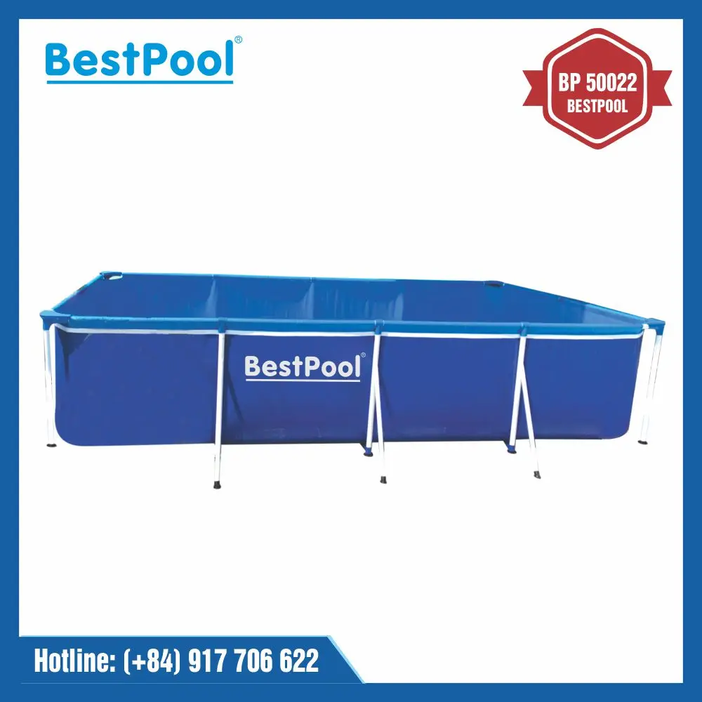 7 To 10 People Rectangle Blue BESTPOOL Large Size Mini Swimming Pool BP50022 Made From Non-Toxic PVC Material