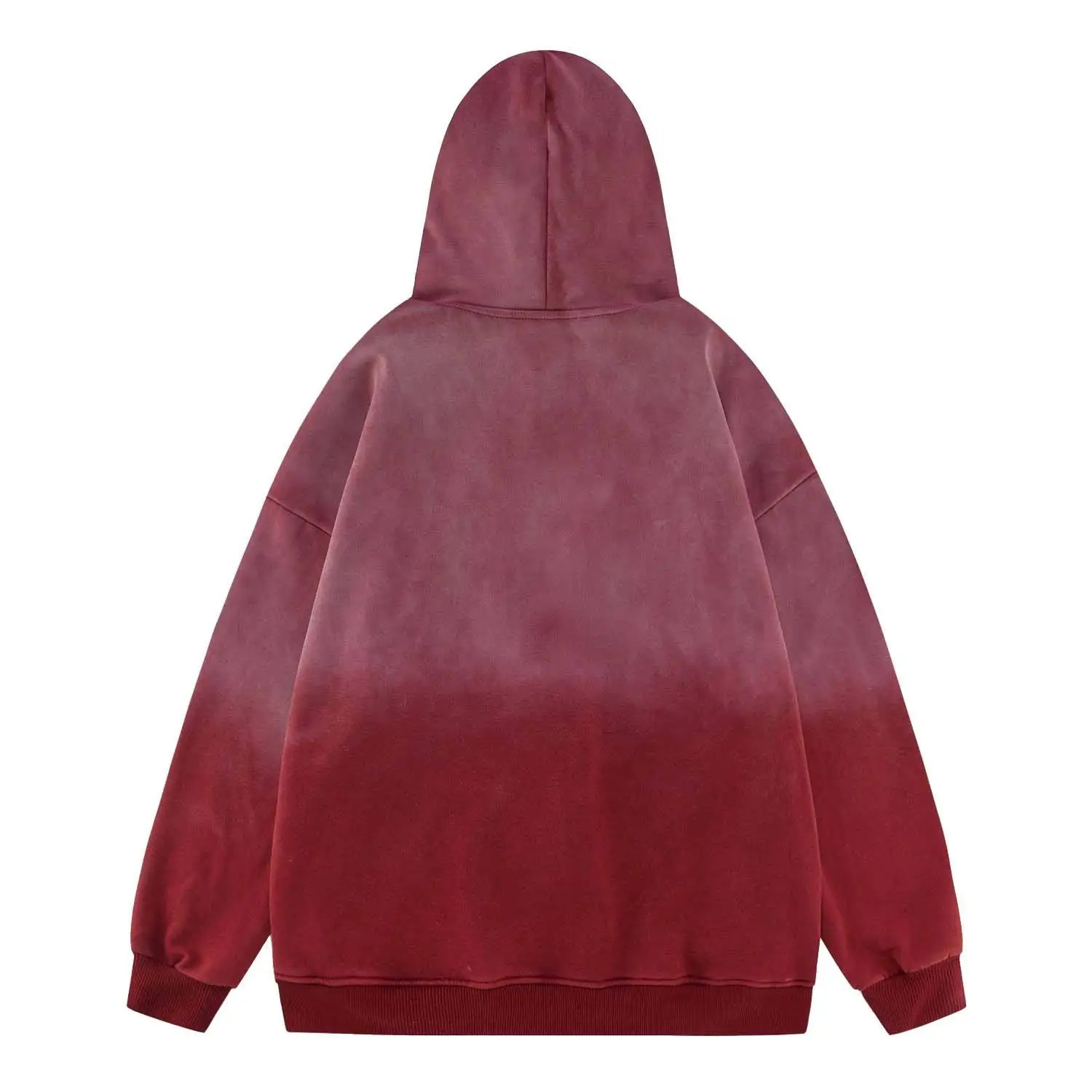 Mens Hoodie Oversized Heavyweight Cotton Sweatshirt With 3D Puff Printing Zip Up Acid Wash Zipper