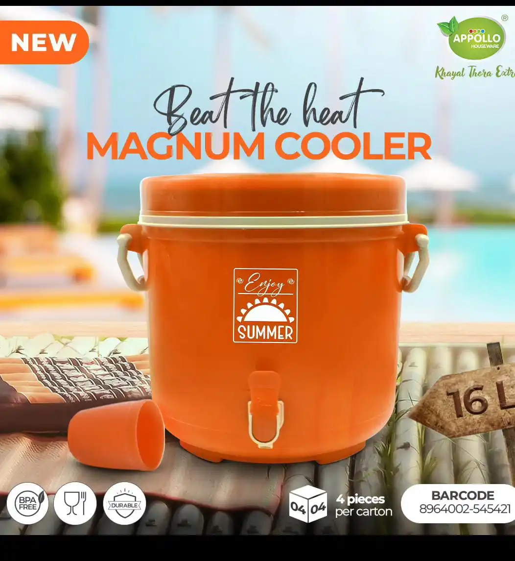 Magnum Water Cooler Travel Insulated Water Cooler, Kitchen Beverage Dispenser Cooler, Portable Sports Cooler 16 Liter