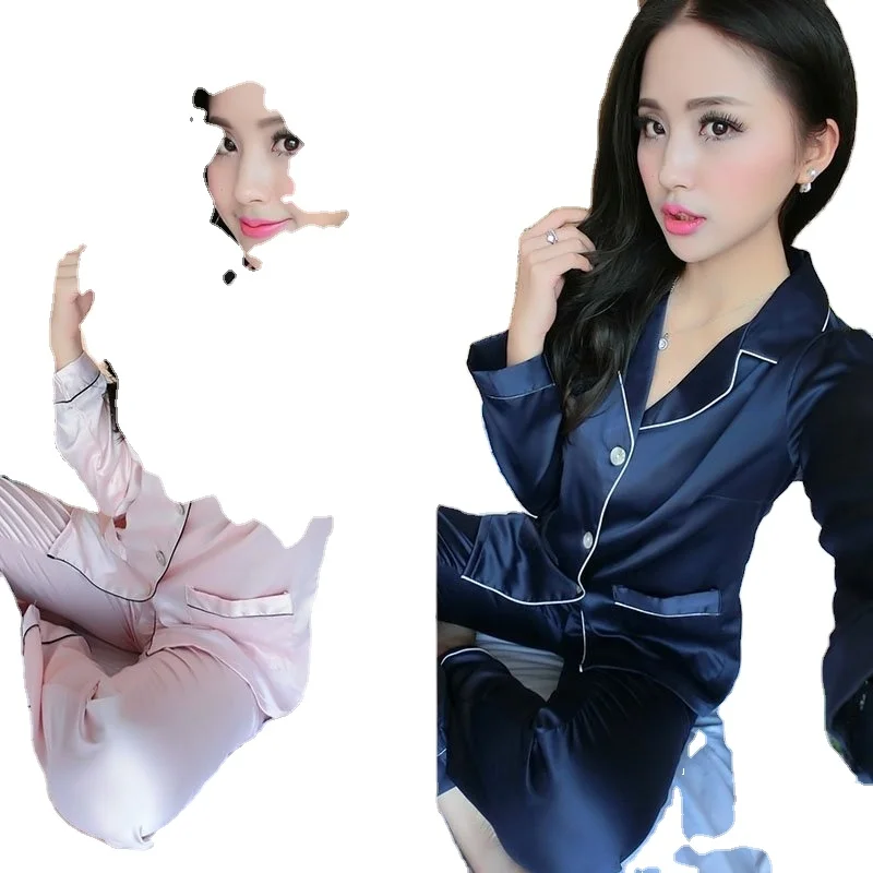 Wholesale Ladies Casual Home Wear Set Long Print Satin Polyester Tracksuit New Model Nightgowns for Summer Home Summer Vacation