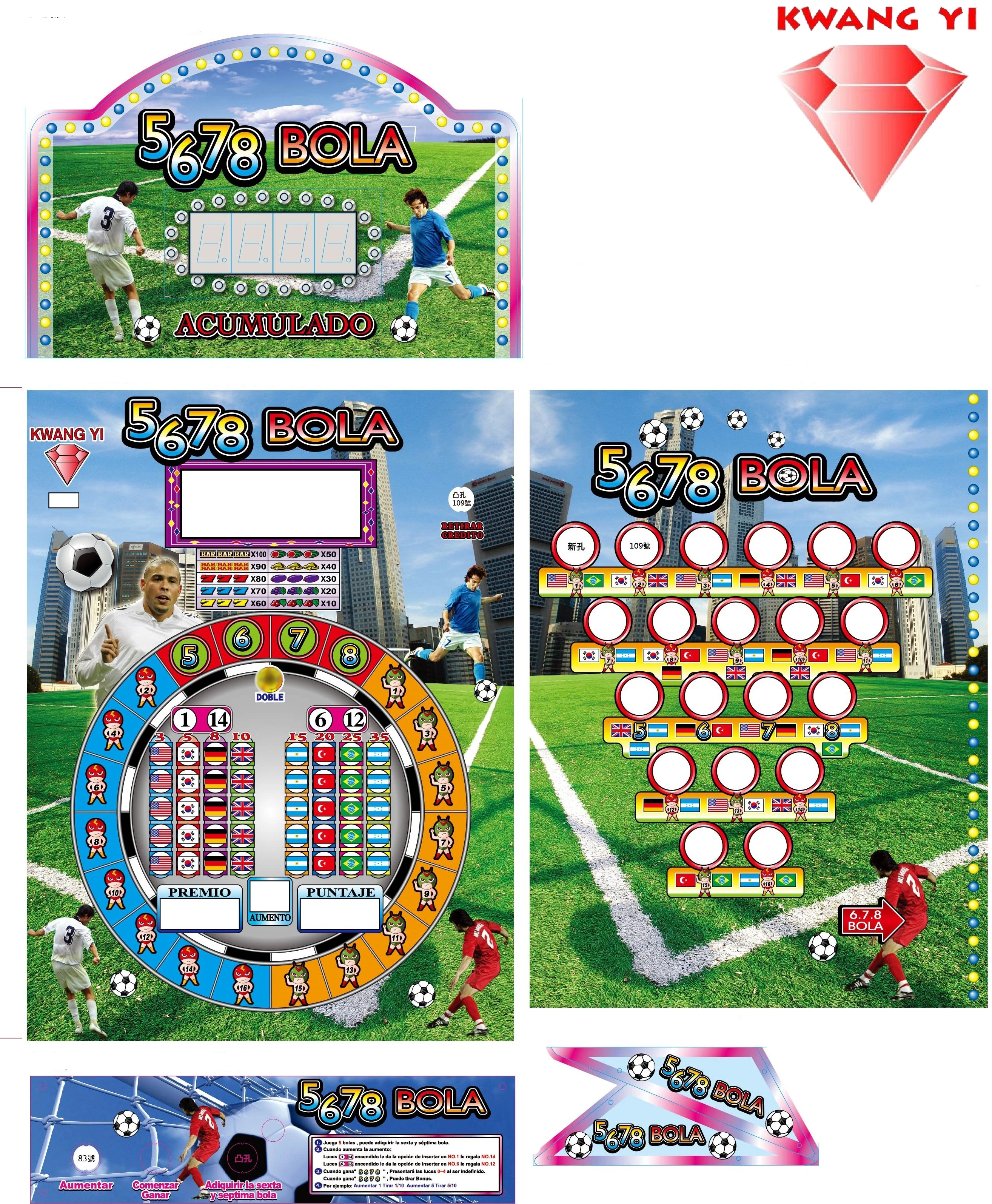 5678 8 bolas con rodillo pinball game machine