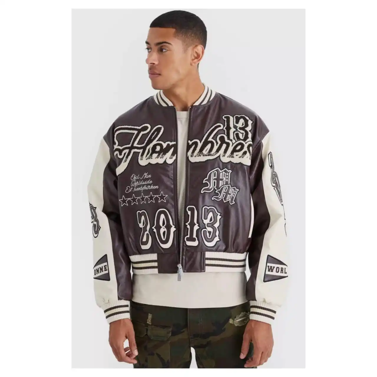 Streetwear College Baseball Varsity Jacket For Men Wool Leather Sleeves Custom Chenille Patch Embroidery Mens Varsity Jackets