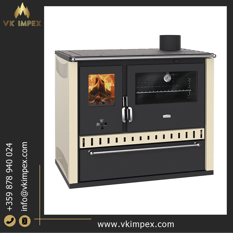 High Efficiency 15 kW Freestanding Wood-Burning Stove Modern Design for Hotel & Villa for Room Heating and Cooking in Bulgaria