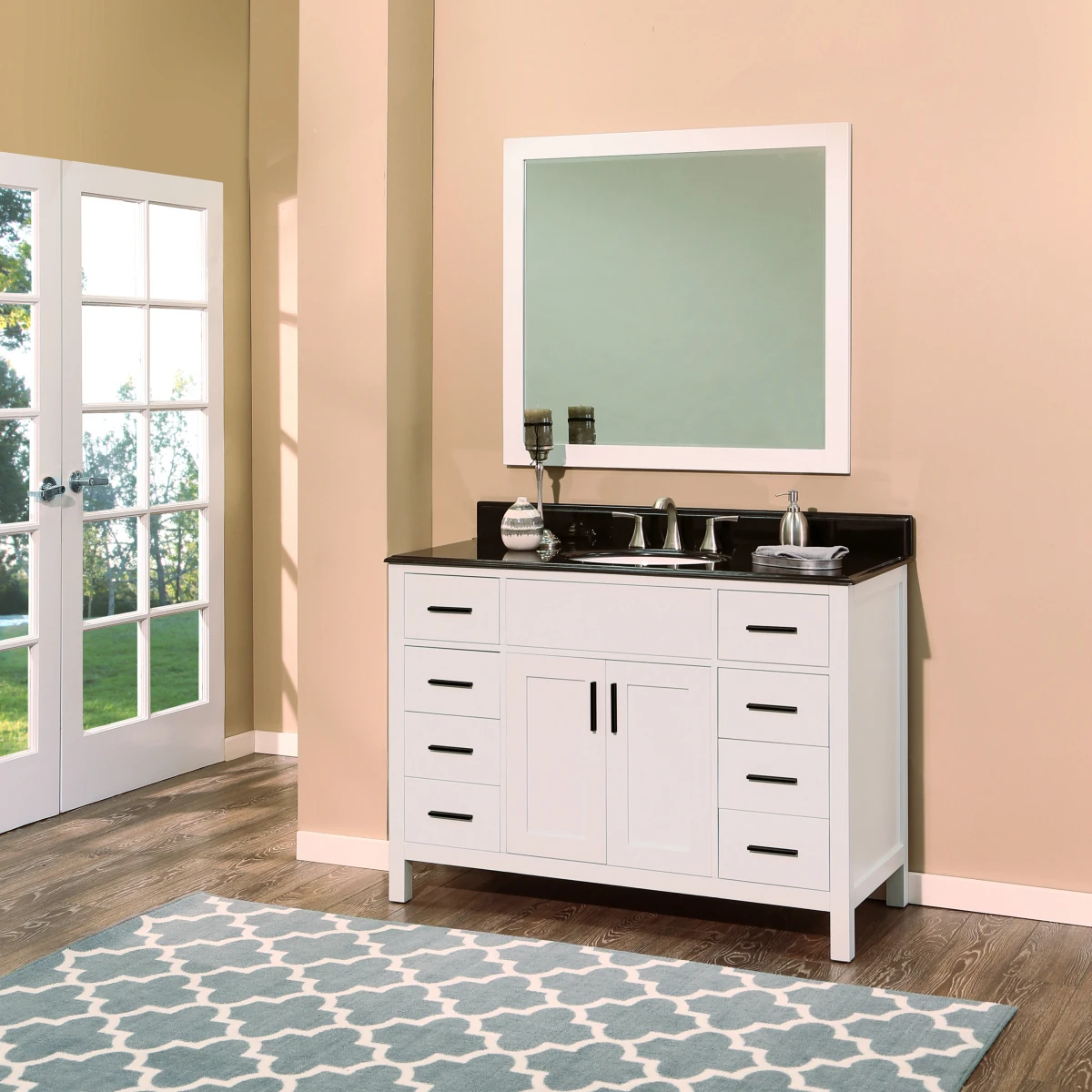 Kitchen or Vanity Bathroom vanities cabinets - Arezzo Collection - White Color - Whosale in bulk from Vietnam