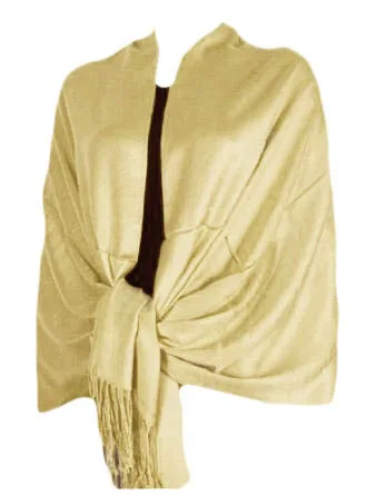 Beige 100% Viscose Pashmina Shawls Rayon Stoles and Scarves for Adults for Autumn Season