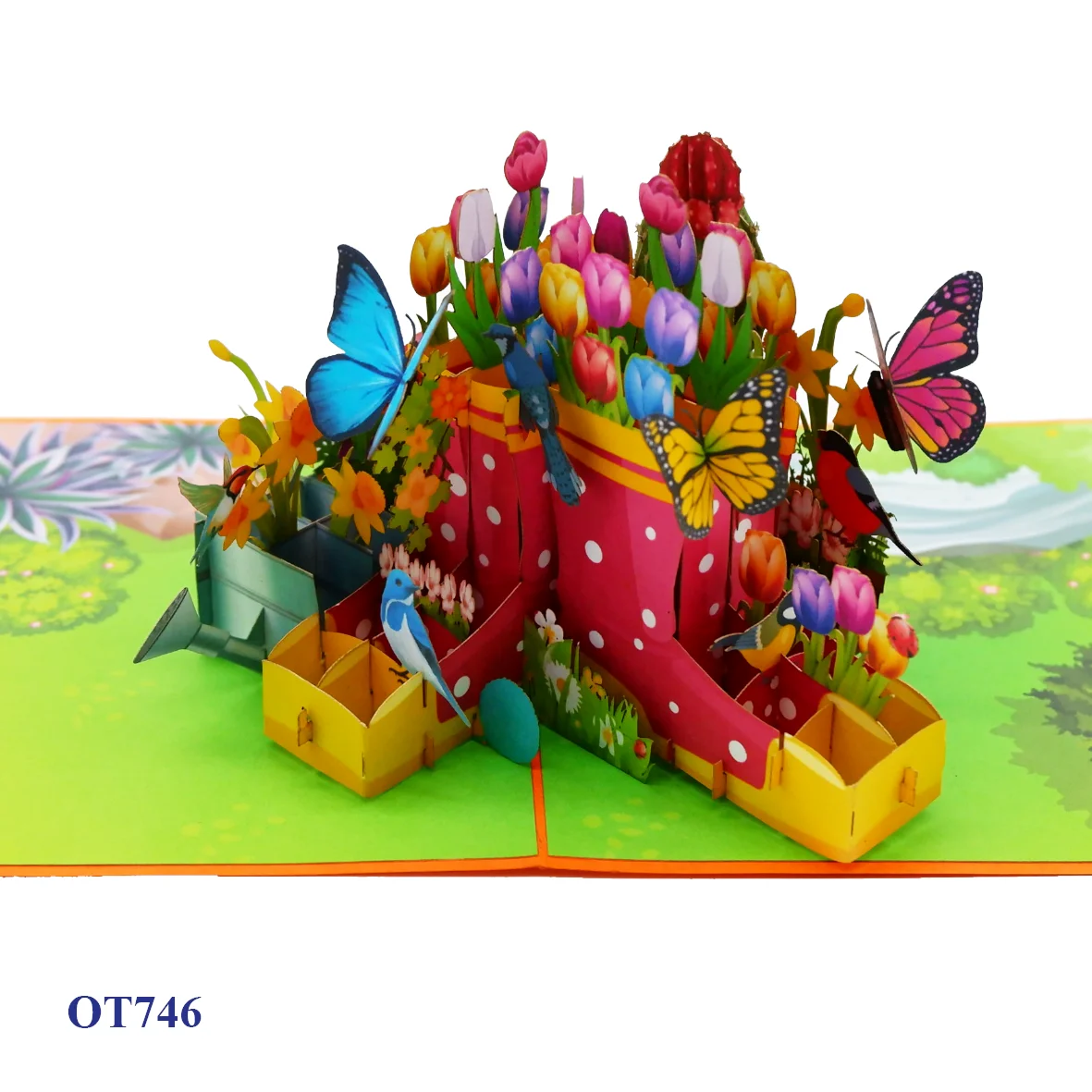 Elegant 3D Pop Greeting Cards Novelty Paper Handmade Folded Cards Custom Print Flower Card Happy Birthday Gifts Anime Craft