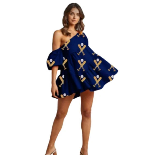 Buy Unique Summer Apparel Custom Game Day Dresses With Baseball and Bat-themed Beaded and Sequin Patches for Women and Girls