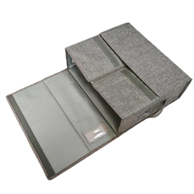 Foldable bedding sheet storage box with window closet bed sheet organizer set containers for blankets quilt pillow cubes