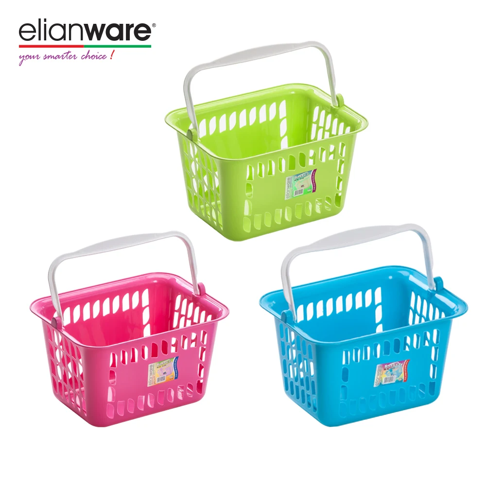 Elianware Plastic Free Shopping/Picnic/Laundry (S) Storage Basket with Handle