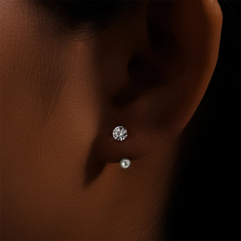 Roxi Curved Hook Ear Clips 18K Gold Plated Screw Buckle Earrings U-shaped Ear Bone Piercing 925 Silver High Quality Women