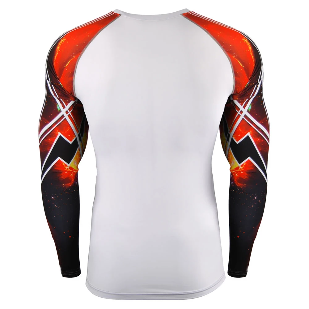 Man Long Sleeve Gym Clothing Sublimation Printed Custom MMA Surfing Rash Guard Compressed T-shirt Wholesale