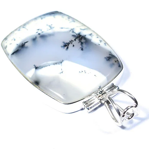 925 sterling silver pristine dendrite agate natural gemstone fashion Fine Jewelry Pendants & Charms pendant at reasonable rate