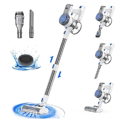 Redkey P7 Cordless Vacuum Cleaner 250W 22Kpa Powerful Suction, LED Headlight & Display, 30min Long Runtime Detachable Battery